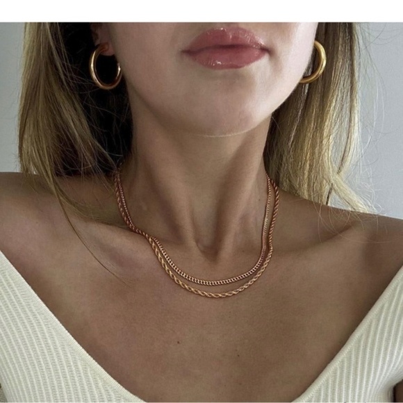 GOLD 14k Gold Plated 3pc Heartbroken Snake Cuban Necklace Set - Picture 3 of 4